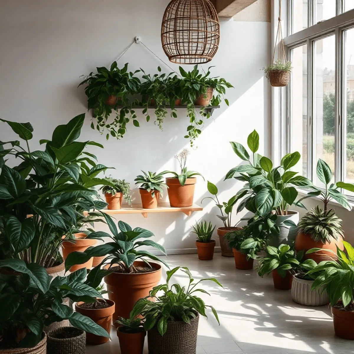 A closing image of a beautifully arranged indoor space featuring healthy Hoyas in various settings, inspiring readers to create their own plant haven.